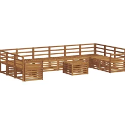 Ensembles De Meubles-vidaXL Ensemble de canapé d'angle 11 pcs Bois d'Acacia Massif Naturel