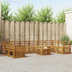 Ensembles De Meubles-vidaXL Ensemble de canapé d'angle 11 pcs Bois d'Acacia Massif Naturel