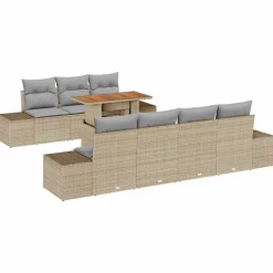 Mobilier De Jardin-vidaXL Ensemble de canapé de jardin 8 pcs Beige Poly rotin beige et gris clair