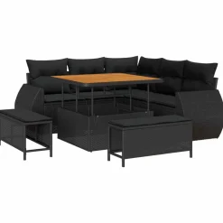 vidaXL Ensemble de canapé de jardin avec coussin 8 pcs polyrotin