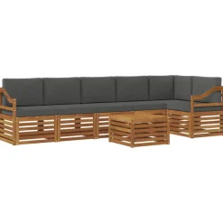Ensembles De Meubles-vidaXL Ensemble de canapé d'angle 7 pcs Naturel et anthracite