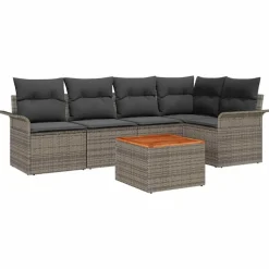 Mobilier De Jardin-vidaXL Ensemble de canapé de jardin avec stockage 6 pcs polyrotin Gris