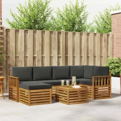 Ensembles De Meubles-vidaXL Ensemble de canapé d'angle 7 pcs Naturel et anthracite