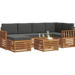Ensembles De Meubles-vidaXL Ensemble de canapé d'angle 7 pcs Naturel et anthracite