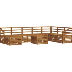Ensembles De Meubles-vidaXL Ensemble de canapé d'angle 9 pcs Bois d'Acacia Massif Naturel