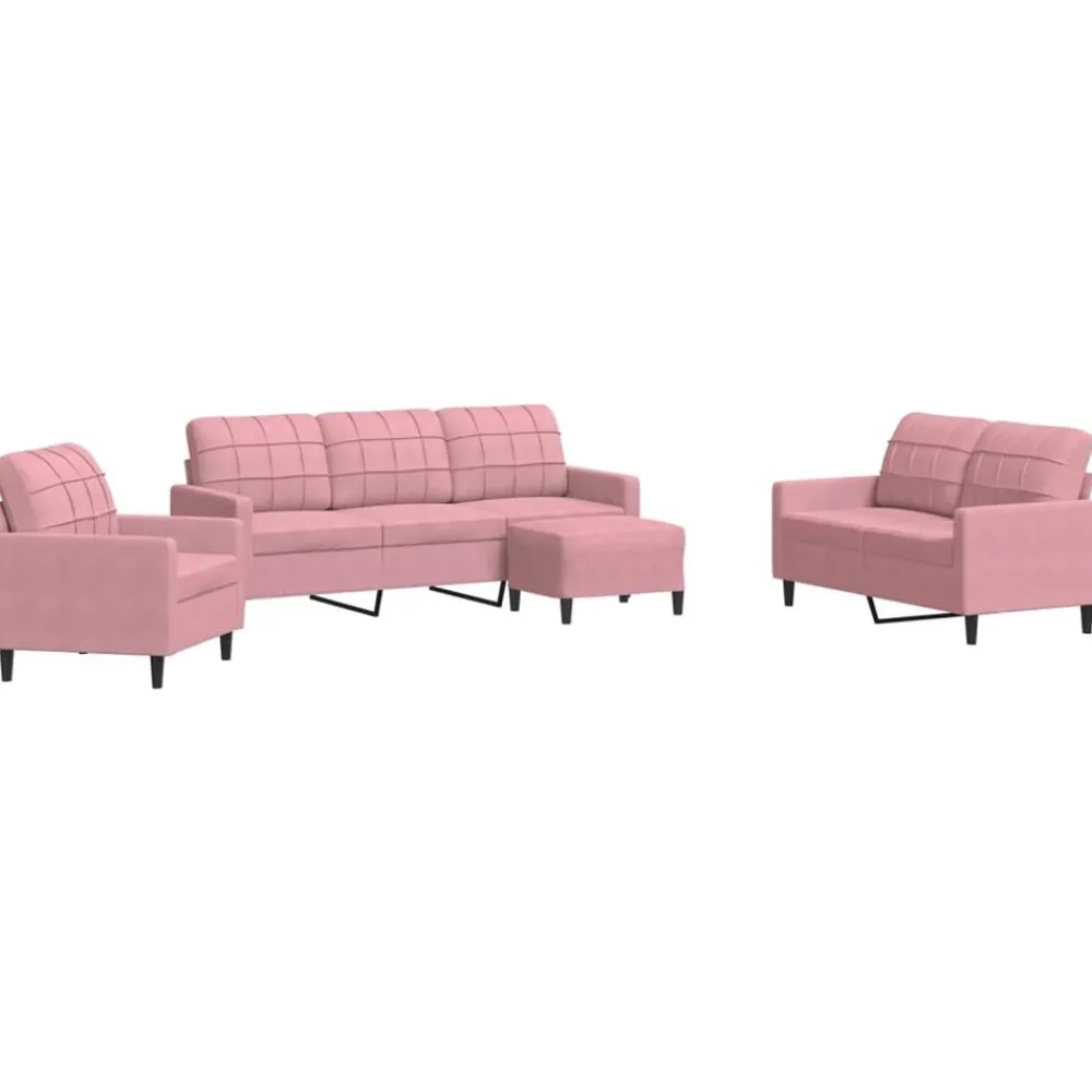 vidaXL Ensemble de canapés 4 pcs avec coussins Velours