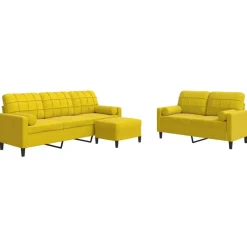 vidaXL Ensemble de canapés 3 pcs avec coussins et traversins velours