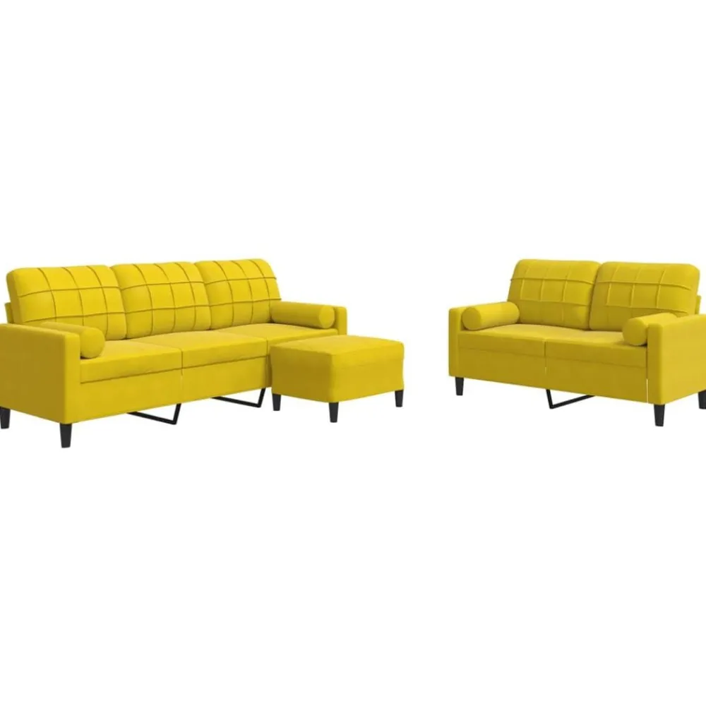 vidaXL Ensemble de canapés 3 pcs avec coussins et traversins velours