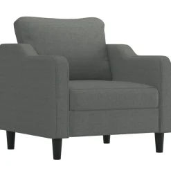Canapés-vidaXL Ensemble de canapés 4 pcs coussins tissu Gris foncé