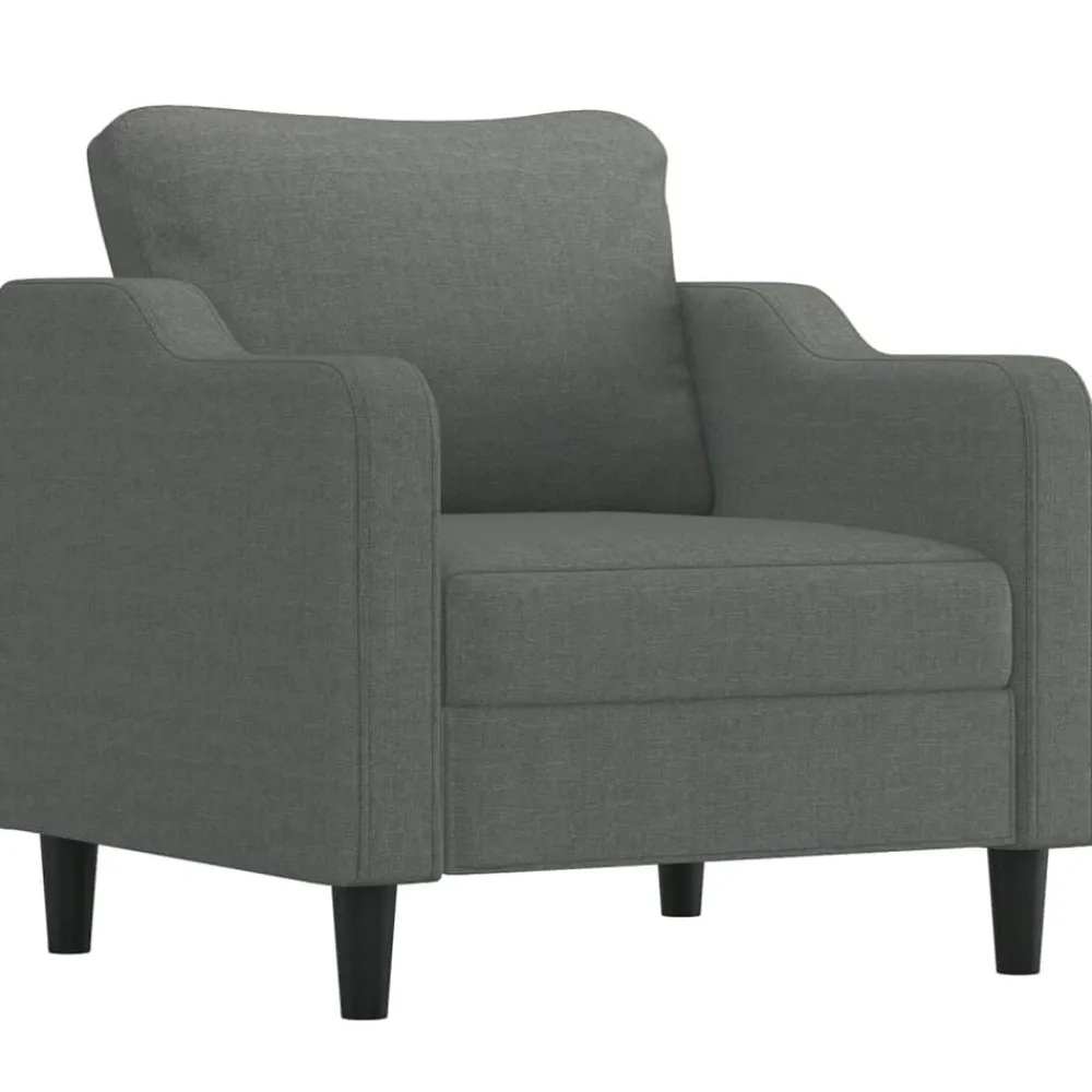 Canapés-vidaXL Ensemble de canapés 4 pcs coussins tissu Gris foncé