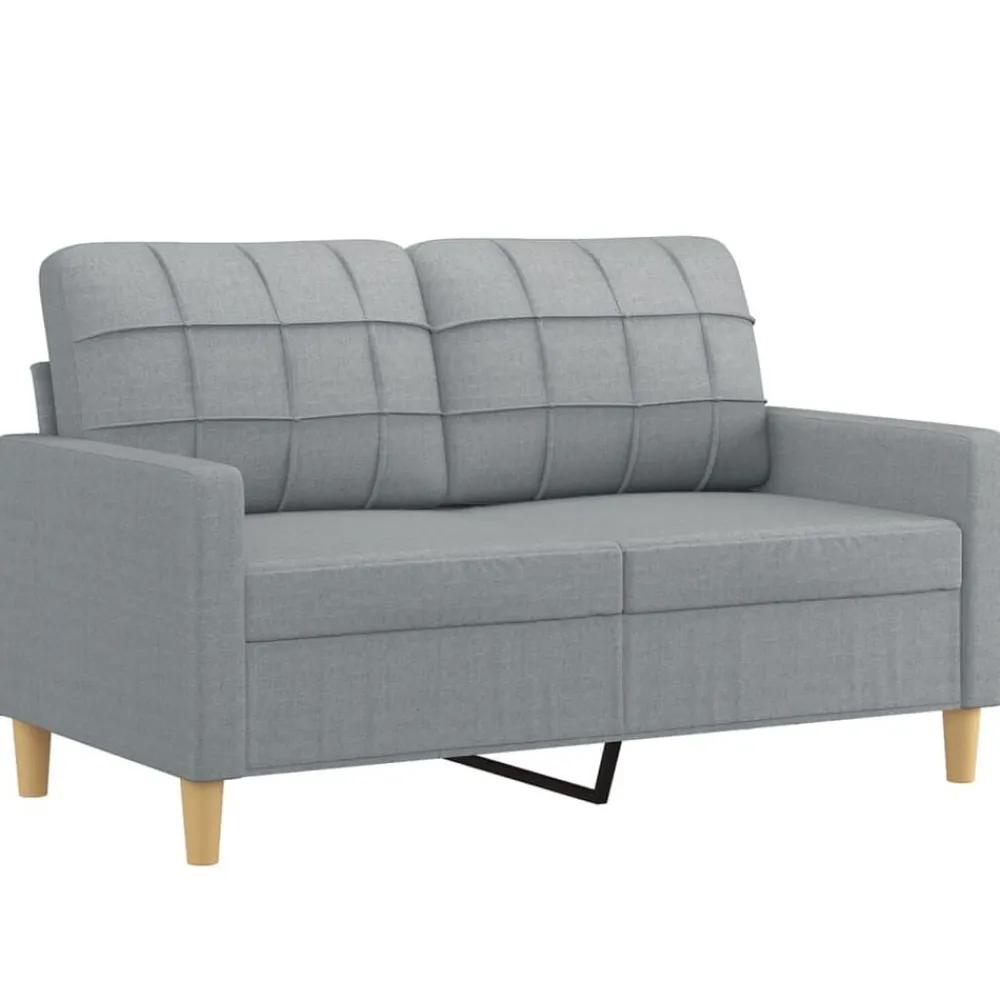 Canapés-vidaXL Ensemble de canapés 3 pcs avec coussins Tissu Gris clair