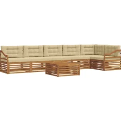 Ensembles De Meubles-vidaXL Ensemble de canapés d'extérieur 7 pcs Naturel et beige