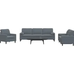 vidaXL Ensemble de canapés 3 pcs avec coussins et traversins velours