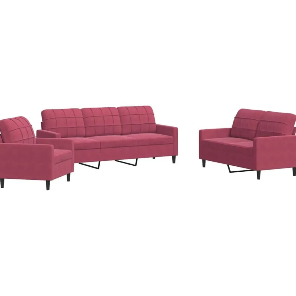 vidaXL Ensemble de canapés 3 pcs avec coussins Velours
