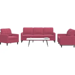 vidaXL Ensemble de canapés 3 pcs avec coussins Velours
