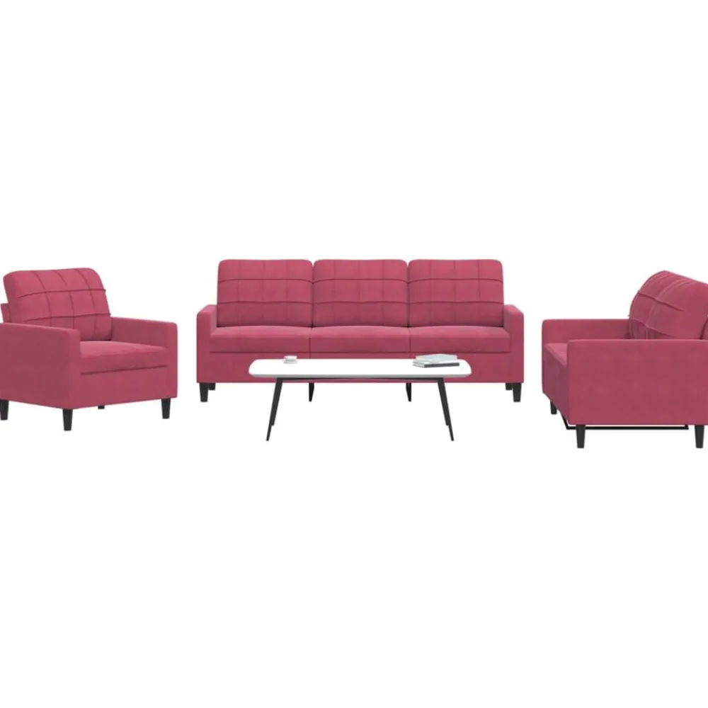 vidaXL Ensemble de canapés 3 pcs avec coussins Velours