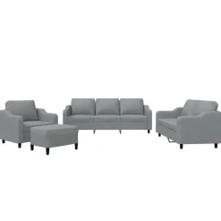 vidaXL Ensemble de canapés 4 pcs avec coussins Tissu