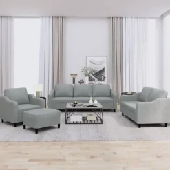 vidaXL Ensemble de canapés 4 pcs avec coussins Tissu