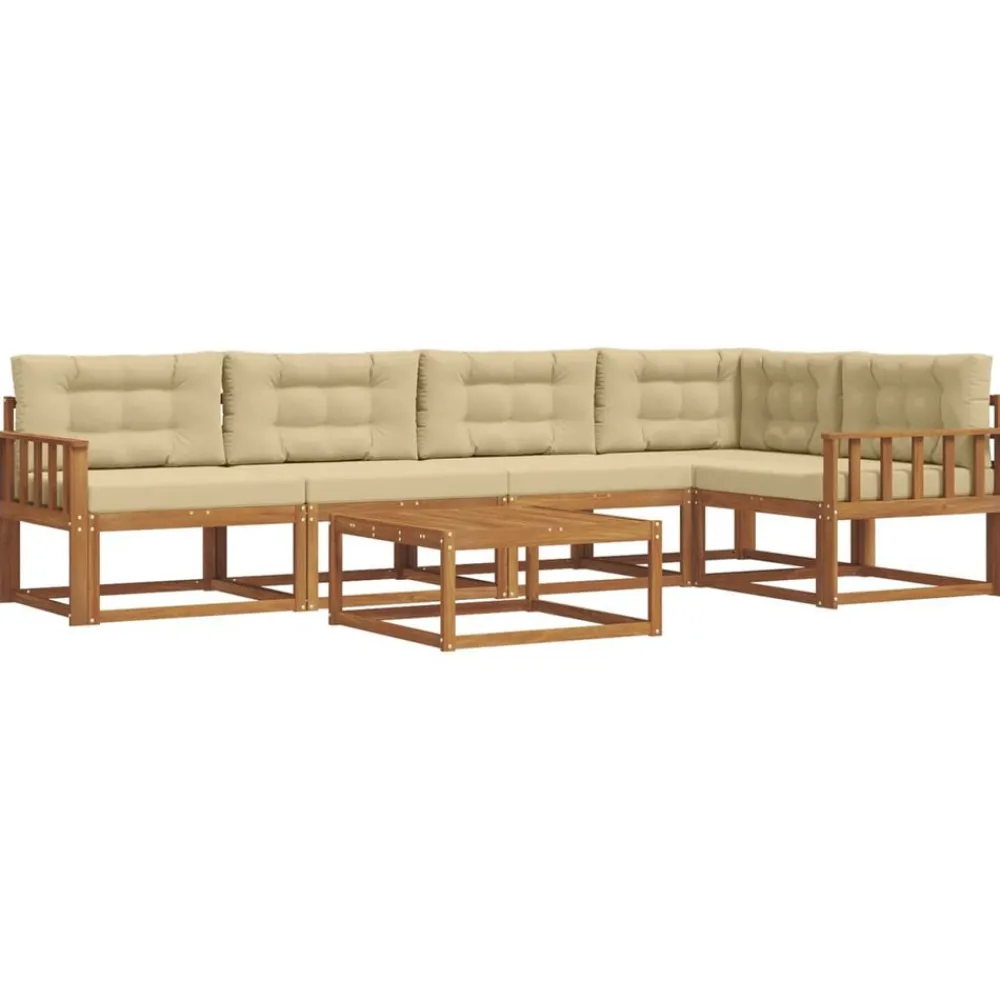 Ensembles De Meubles-vidaXL Ensemble de canapés d'extérieur 6 pcs Naturel et beige