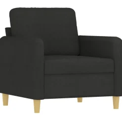 Canapés-vidaXL Ensemble de canapés 4 pcs avec coussins Tissu Noir