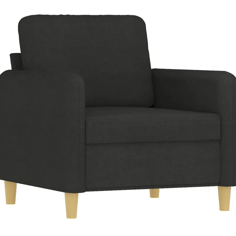 Canapés-vidaXL Ensemble de canapés 4 pcs avec coussins Tissu Noir