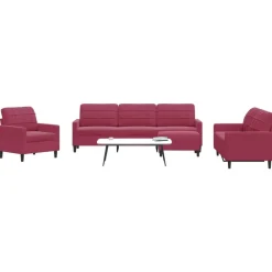 Canapés-vidaXL Ensemble de canapés 4 pcs avec coussins Velours Rouge bordeaux