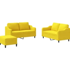 vidaXL Ensemble de canapés 3 pcs avec coussins Tissu