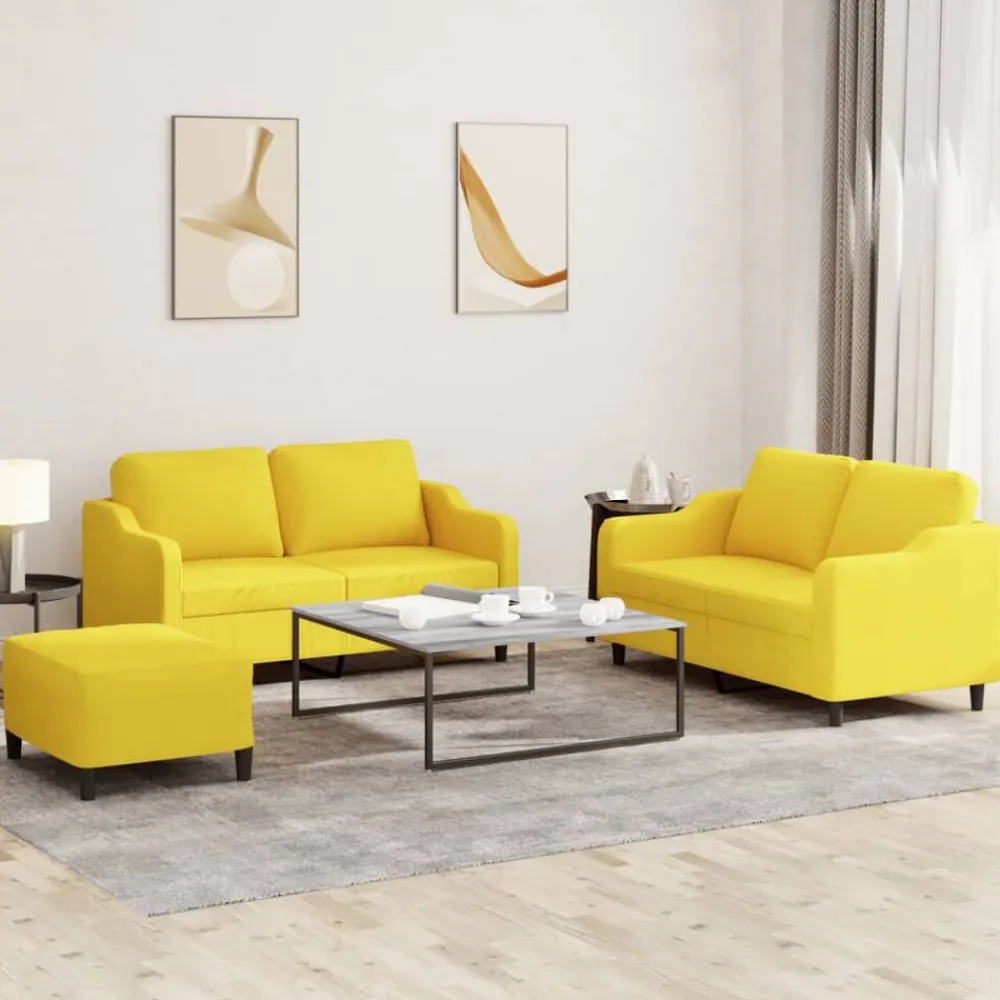 vidaXL Ensemble de canapés 3 pcs avec coussins Tissu