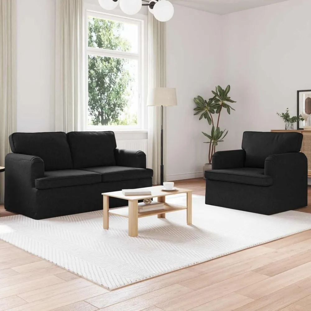 vidaXL Ensemble de Canapés 2 pcs 144 x 80 x 85 cm tissu