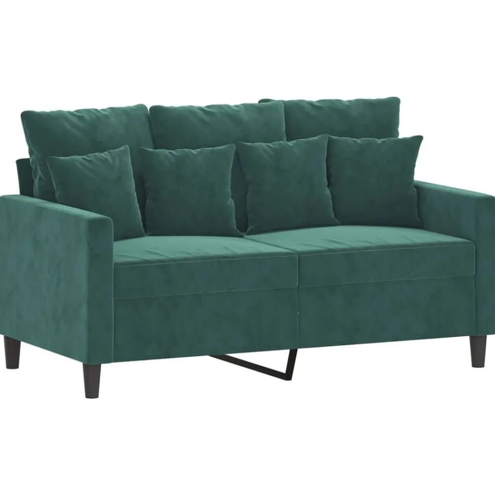 Canapés-vidaXL Ensemble de canapés 3 pcs avec coussins Velours Vert foncé