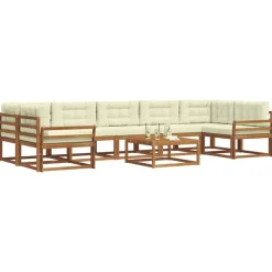 Ensembles De Meubles-vidaXL Ensemble de canapés d'extérieur 8 pcs Naturel et Crème Naturel et crème