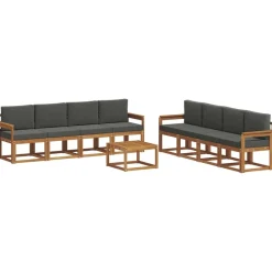 Ensembles De Meubles-vidaXL Ensemble de canapés d'extérieur 9 pcs Naturel et anthracite