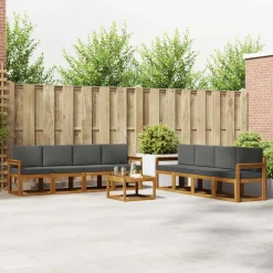 Ensembles De Meubles-vidaXL Ensemble de canapés d'extérieur 9 pcs Naturel et anthracite