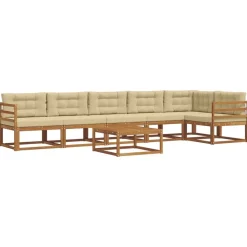 Ensembles De Meubles-vidaXL Ensemble de canapés d'extérieur 7 pcs Naturel et beige