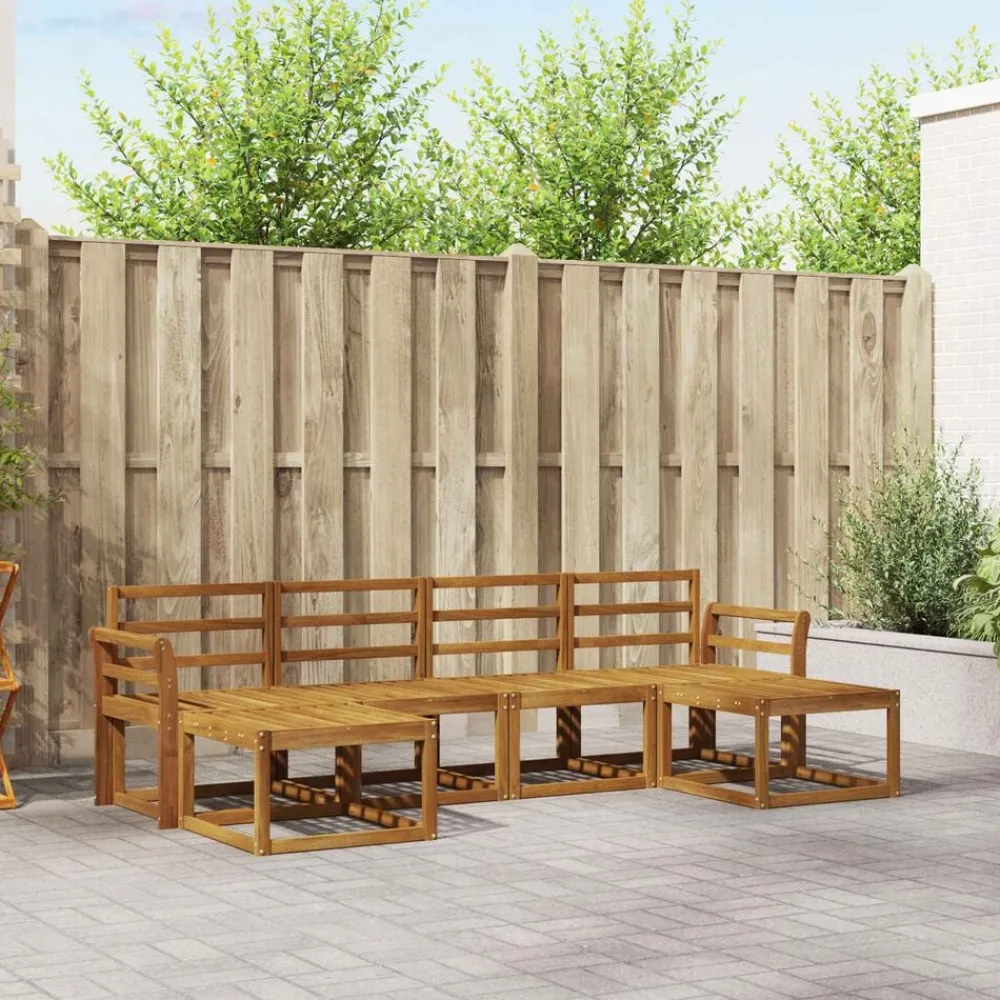 Ensembles De Meubles-vidaXL Ensemble de canapés d'extérieur 6 pcs Bois d'ingénierie Naturel
