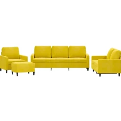 vidaXL Ensemble de canapés 4 pcs avec coussins Velours