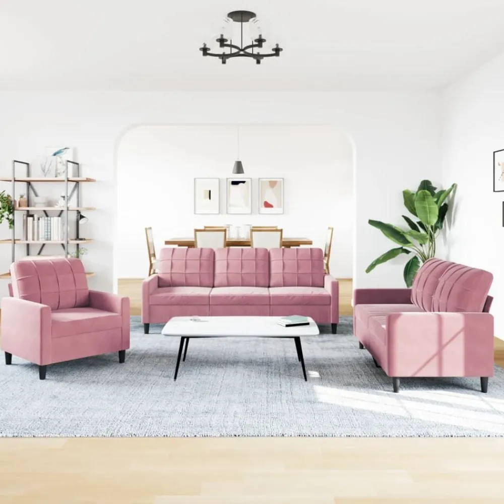 vidaXL Ensemble de canapés 3 pcs avec coussins Velours