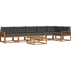 Ensembles De Meubles-vidaXL Ensemble de canapés d'extérieur 7 pcs Naturel et anthracite
