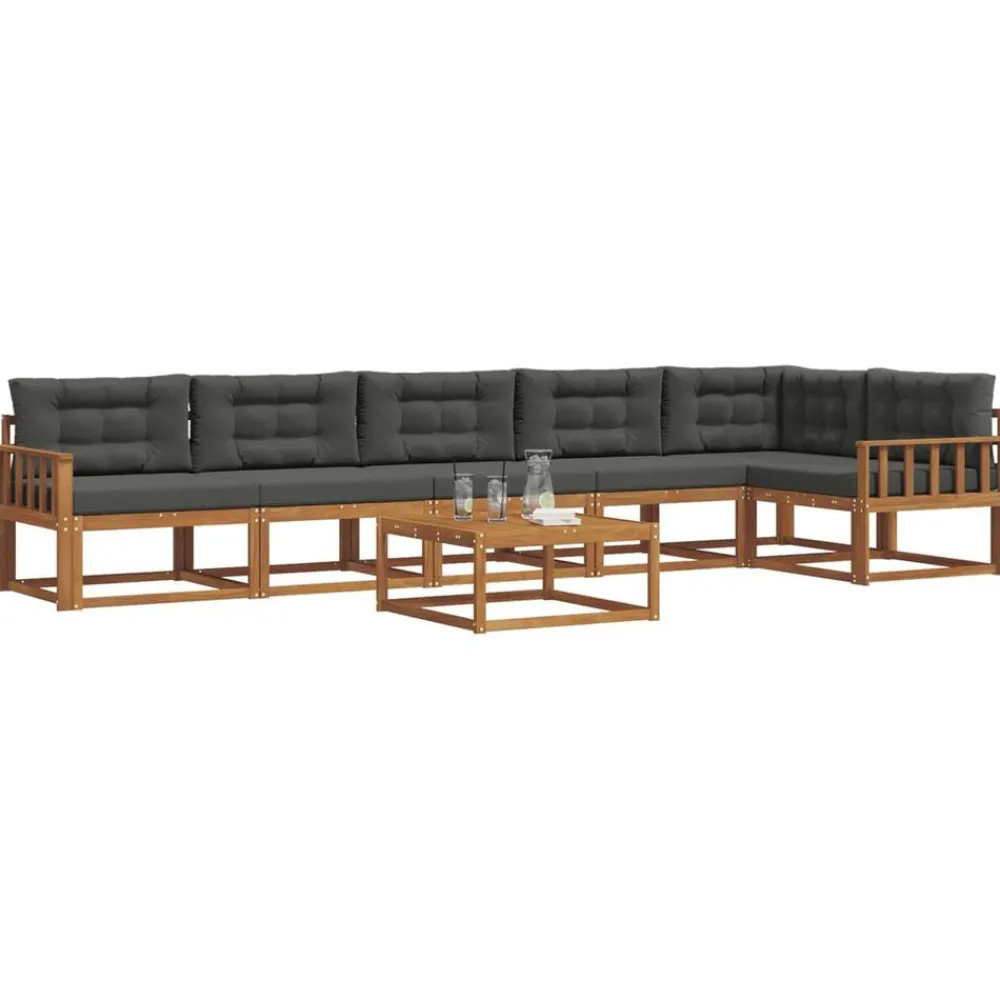 Ensembles De Meubles-vidaXL Ensemble de canapés d'extérieur 7 pcs Naturel et anthracite