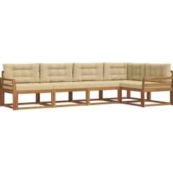 Ensembles De Meubles-vidaXL Ensemble de canapés d'extérieur 5 pcs Naturel et beige