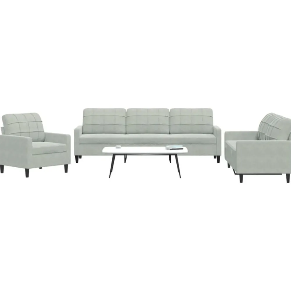 vidaXL Ensemble de canapés 3 pcs avec coussins Velours