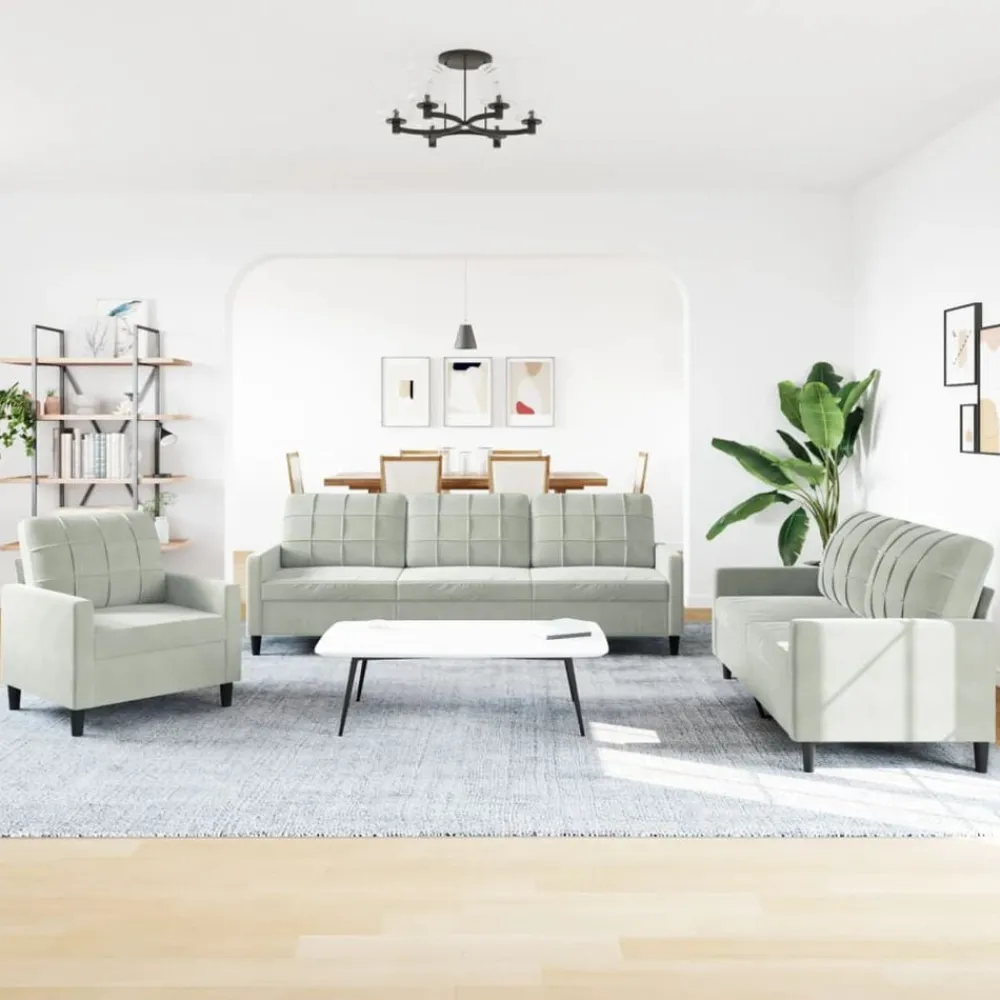 vidaXL Ensemble de canapés 3 pcs avec coussins Velours