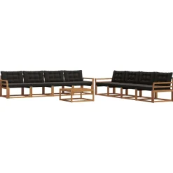 vidaXL Ensemble de canapés d'extérieur 9 pcs