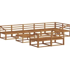 Ensembles De Meubles-vidaXL Ensemble de canapés d'extérieur 9 pcs Naturel