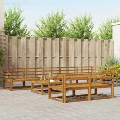 Ensembles De Meubles-vidaXL Ensemble de canapés d'extérieur 9 pcs Naturel
