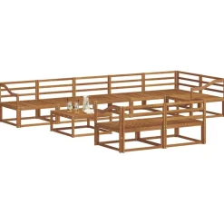 Ensembles De Meubles-vidaXL Ensemble de canapés d'extérieur 9 pcs Naturel