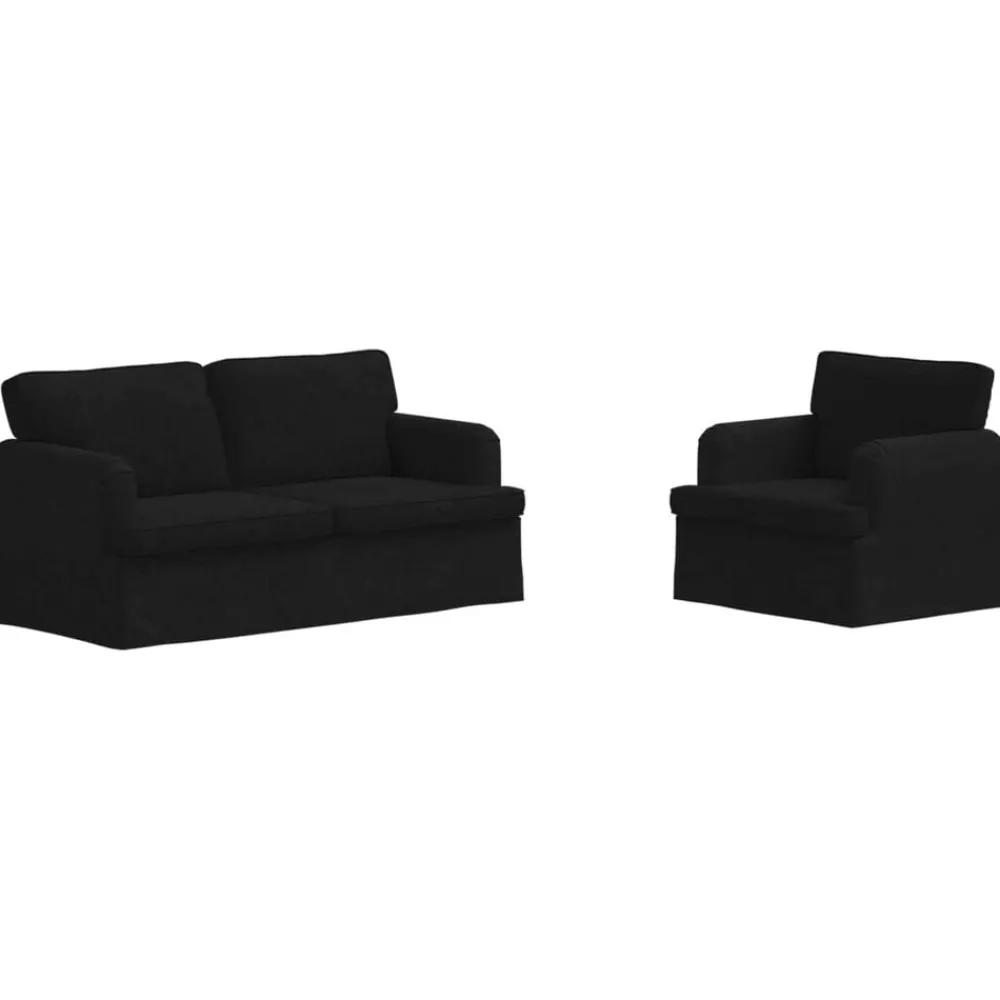 Canapés-vidaXL Ensemble de Canapés 2 pcs 162 x 80 x 85 cm tissu Noir