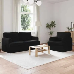 Canapés-vidaXL Ensemble de Canapés 2 pcs 162 x 80 x 85 cm tissu Noir