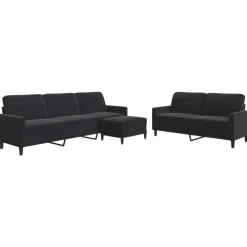 vidaXL Ensemble de canapés 3 pcs avec coussins Velours