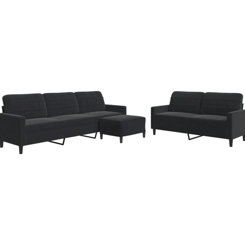 vidaXL Ensemble de canapés 3 pcs avec coussins Velours